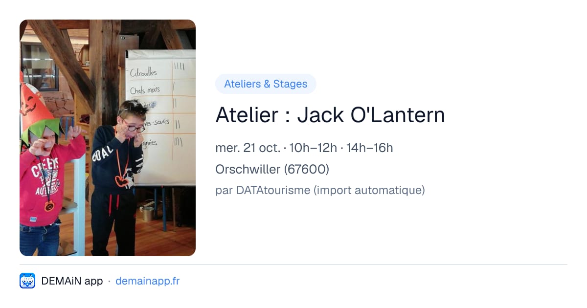 Atelier : Jack O'Lantern — Orschwiller