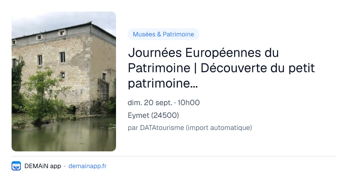 Journées Européennes du Patrimoine | Découverte du petit patrimoine du Pays — Eymet