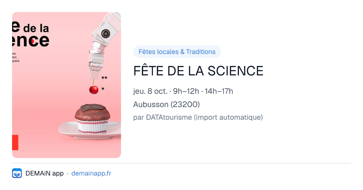FÊTE DE LA SCIENCE — Aubusson