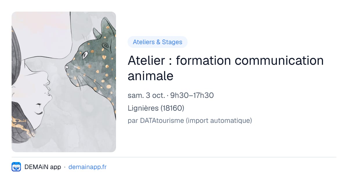 Atelier : formation communication animale — Lignières