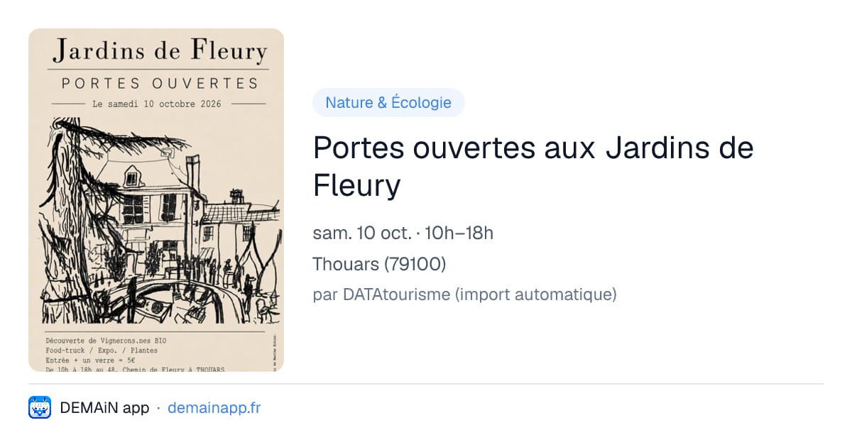 Portes ouvertes aux Jardins de Fleury — Thouars