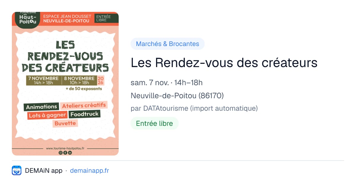 Les Rendez-vous des créateurs — Neuville-de-Poitou