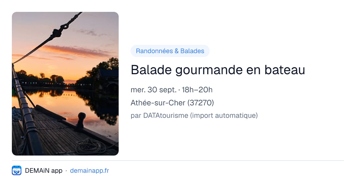 Balade gourmande en bateau — Athée-sur-Cher