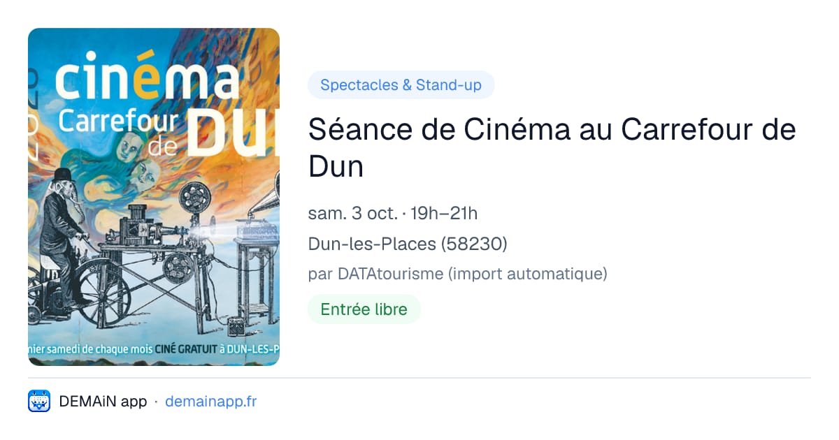 Séance de Cinéma au Carrefour de Dun — Dun-les-Places
