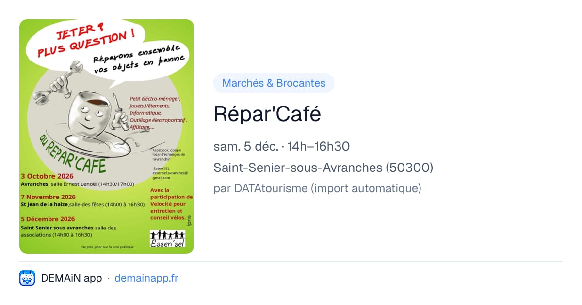 Répar'Café — Saint-Senier-sous-Avranches