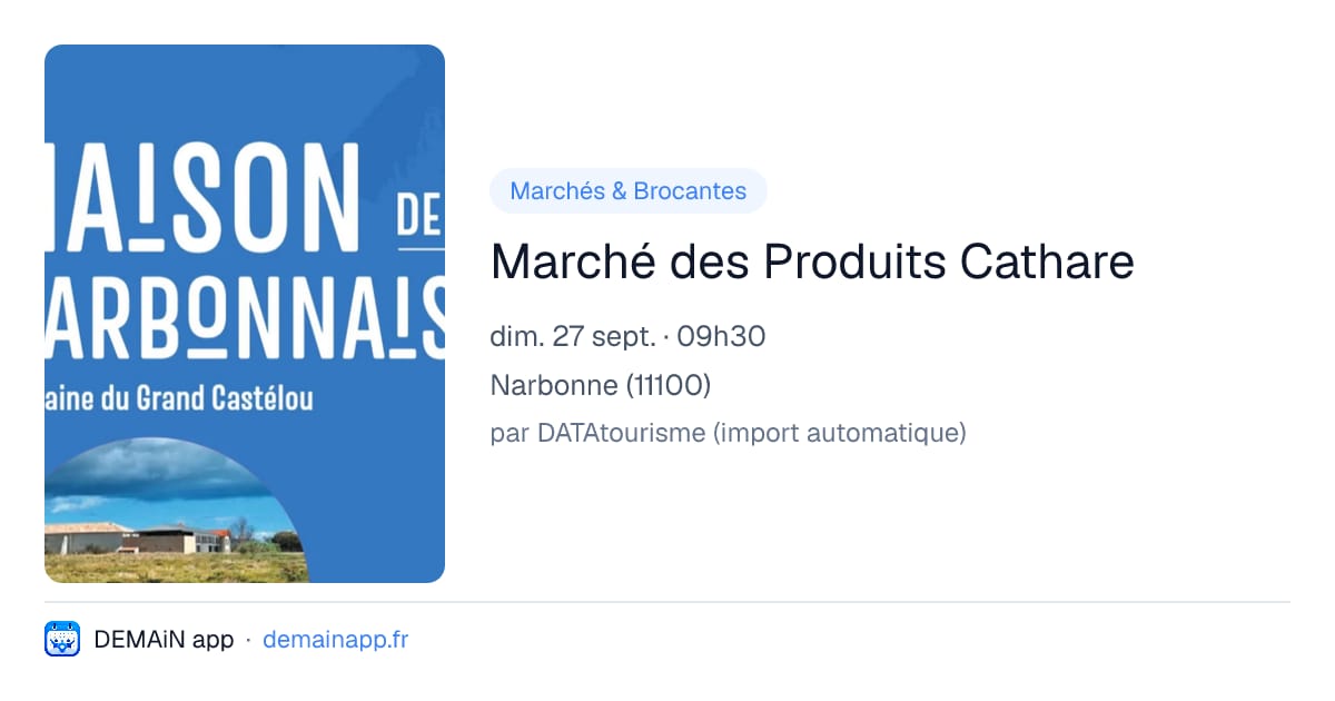 Marché des Produits Cathare — Narbonne