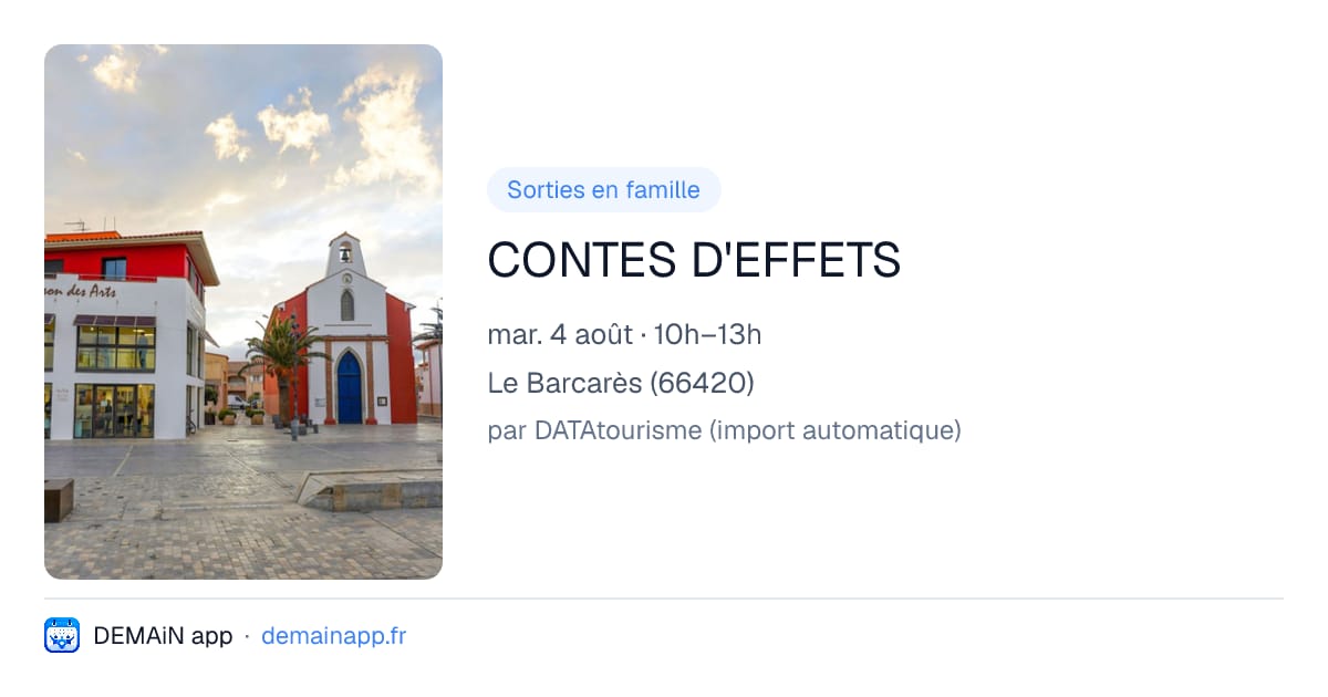 CONTES D'EFFETS — Le Barcarès