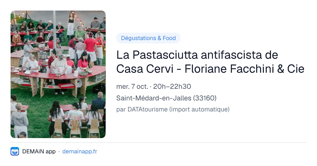 La Pastasciutta antifascista de Casa Cervi - Floriane Facchini & Cie — Saint-Médard-en-Jalles
