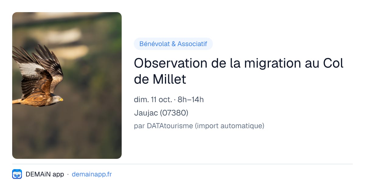 Observation de la migration au Col de Millet — Jaujac