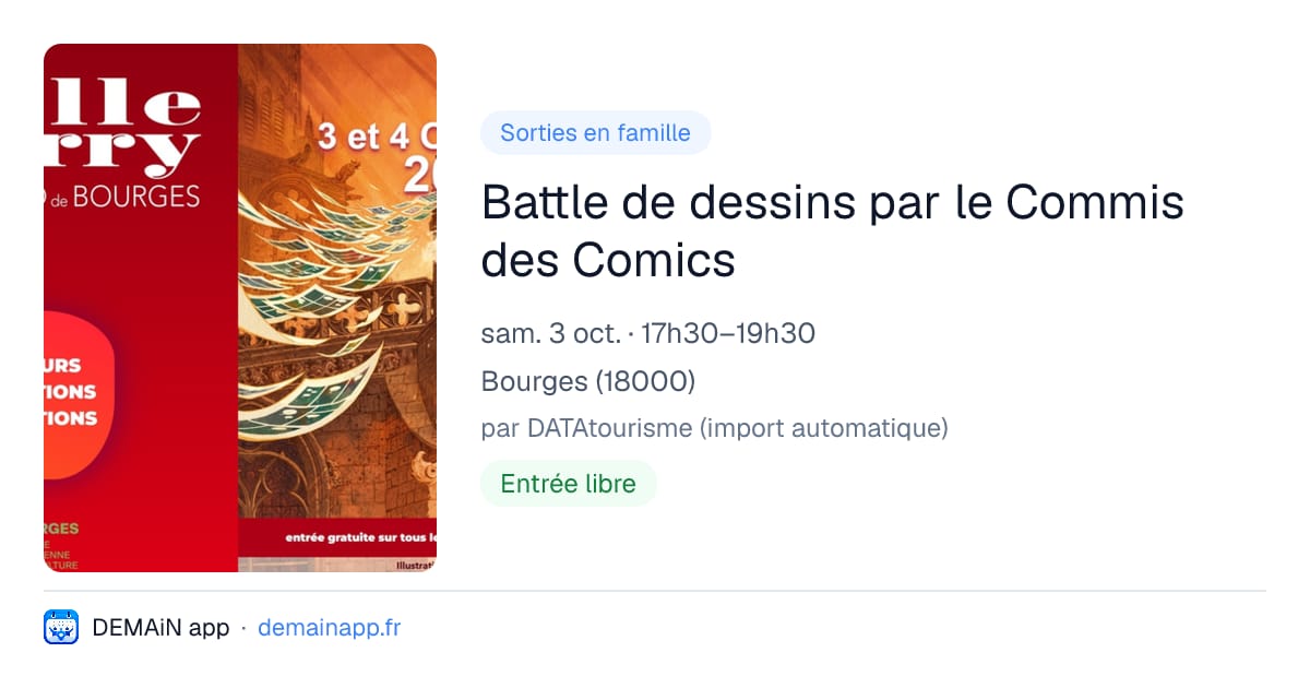 Battle de dessins par le Commis des Comics — Bourges
