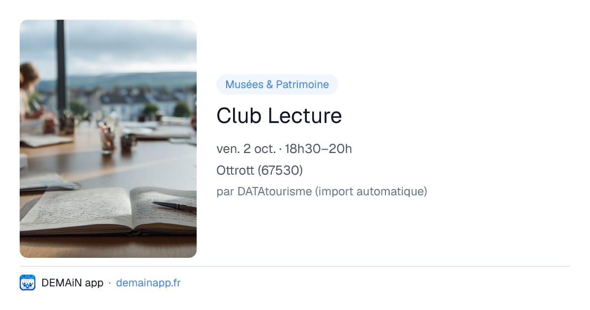 Club Lecture — Ottrott