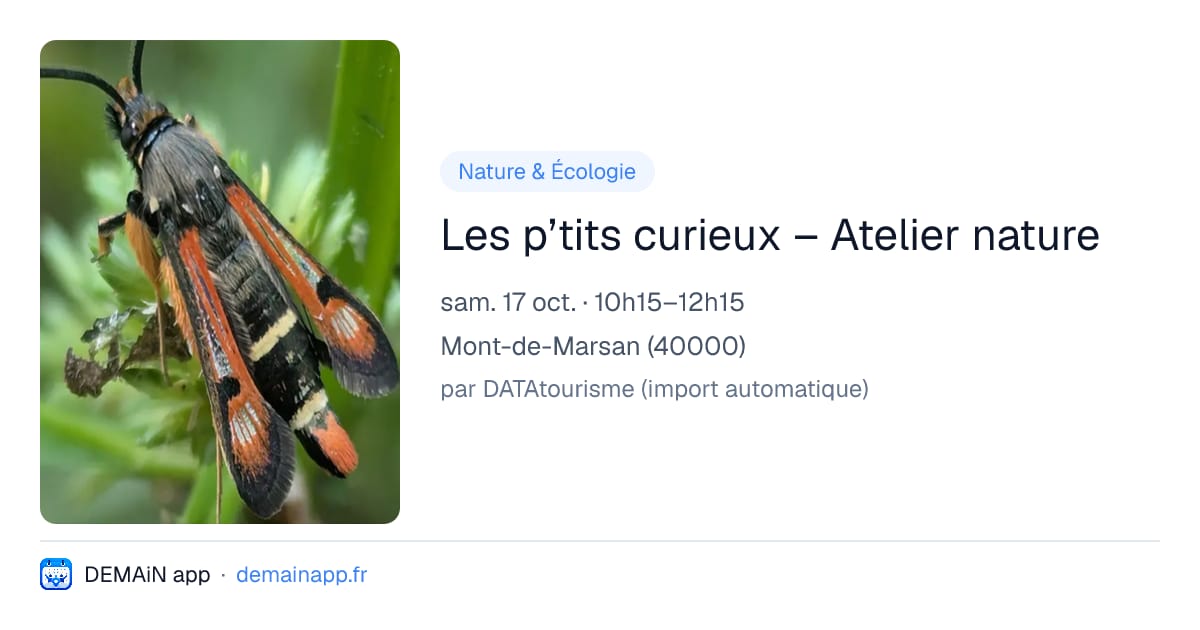 Les p’tits curieux – Atelier nature — Mont-de-Marsan