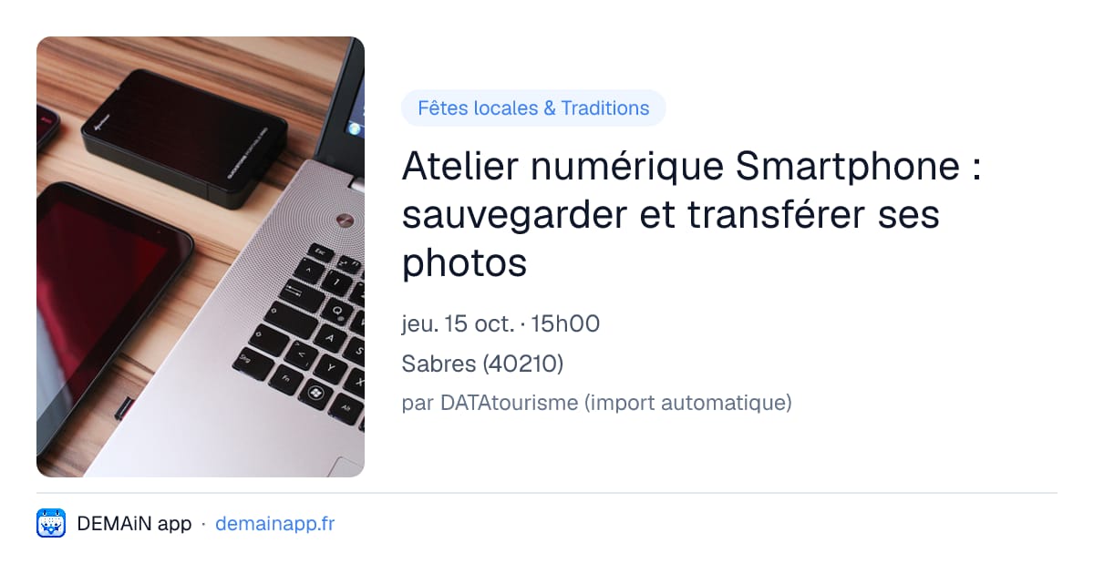 Atelier numérique Smartphone : sauvegarder et transférer ses photos — Sabres