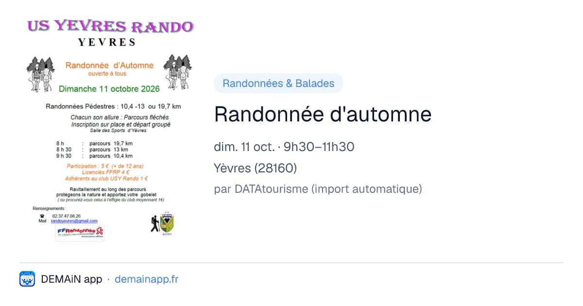 Randonnée d'automne — Yèvres