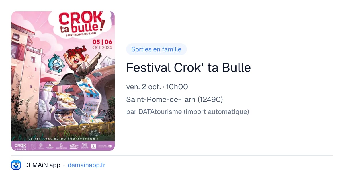 Festival Crok' ta Bulle — Saint-Rome-de-Tarn