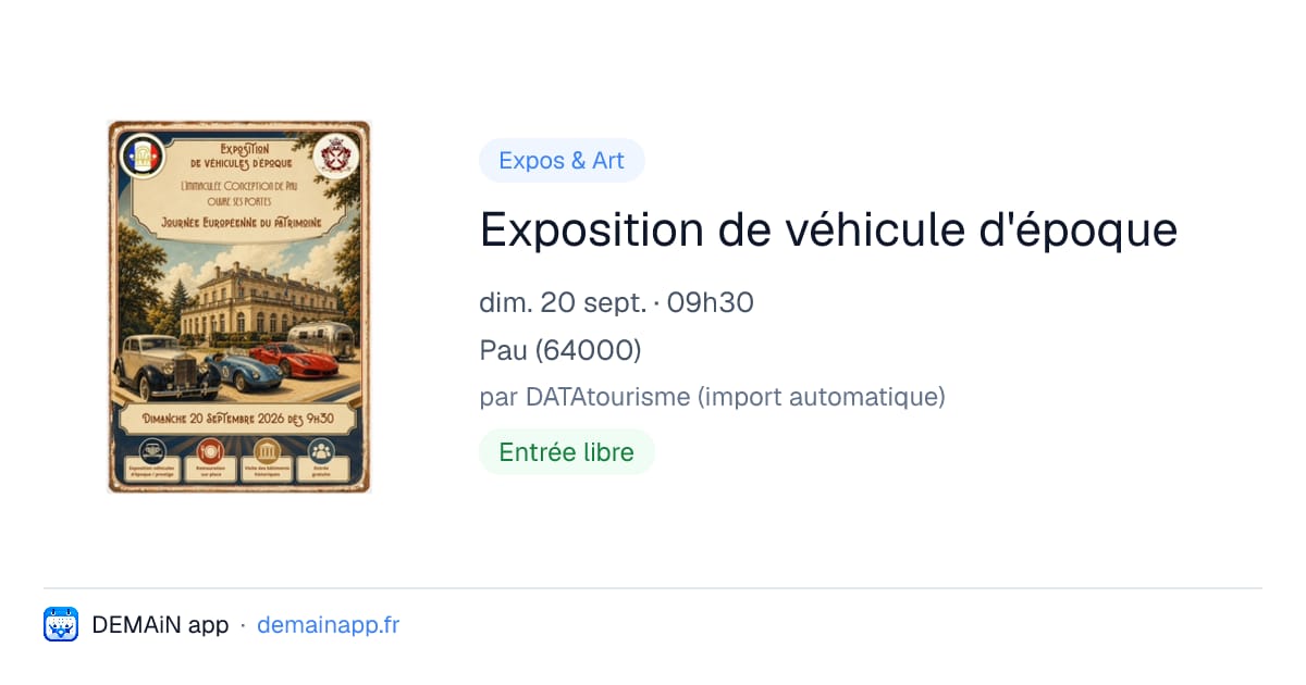 Exposition de véhicule d'époque — Pau