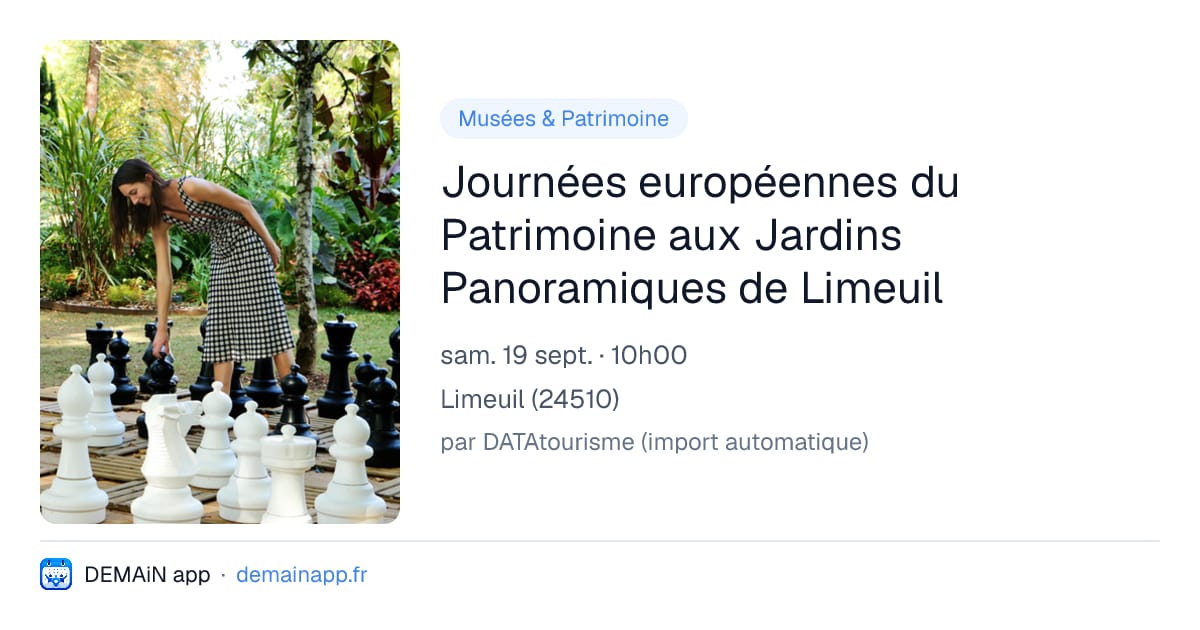 Journées européennes du Patrimoine aux Jardins Panoramiques de Limeuil — Limeuil