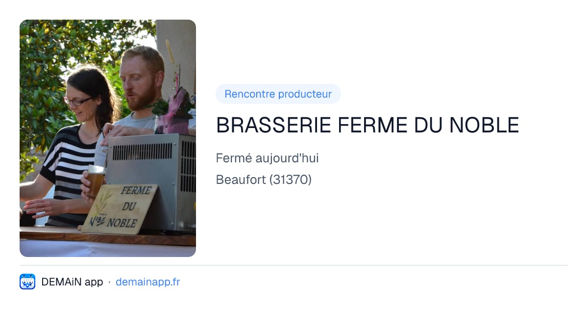 BRASSERIE FERME DU NOBLE — Beaufort