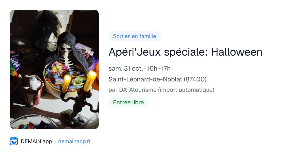 Apéri'Jeux spéciale: Halloween — Saint-Léonard-de-Noblat