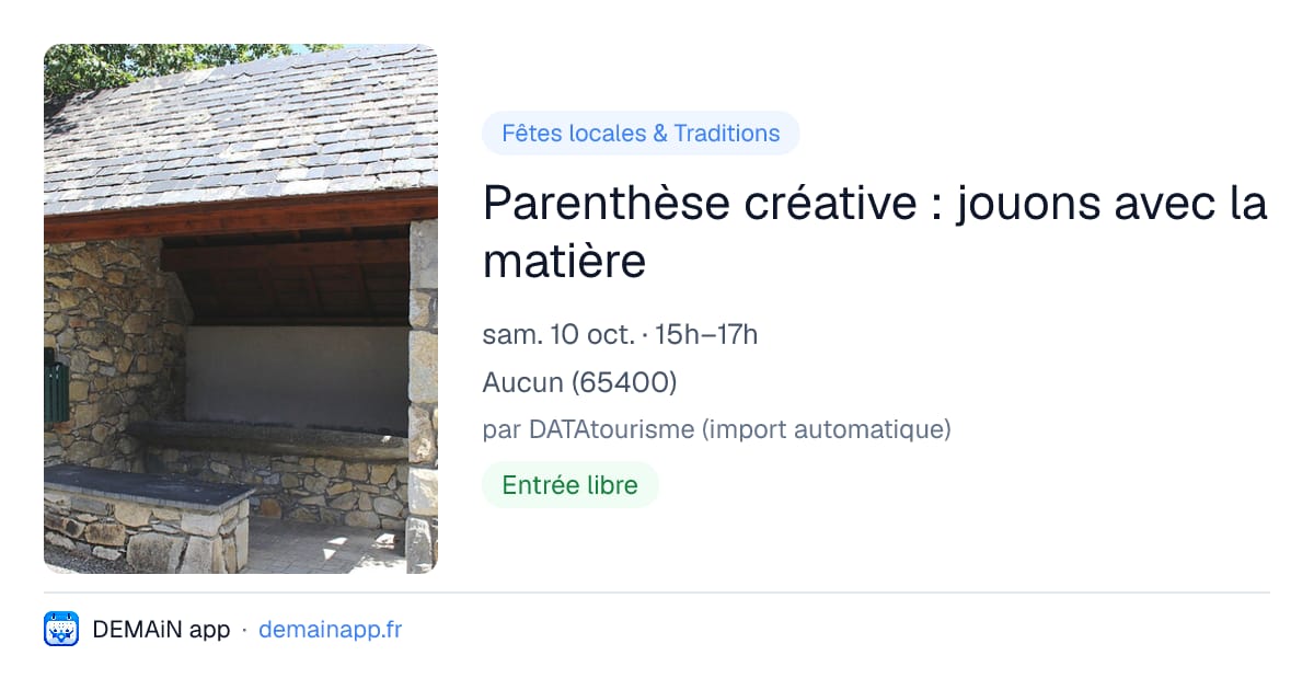 Parenthèse créative : jouons avec la matière — Aucun