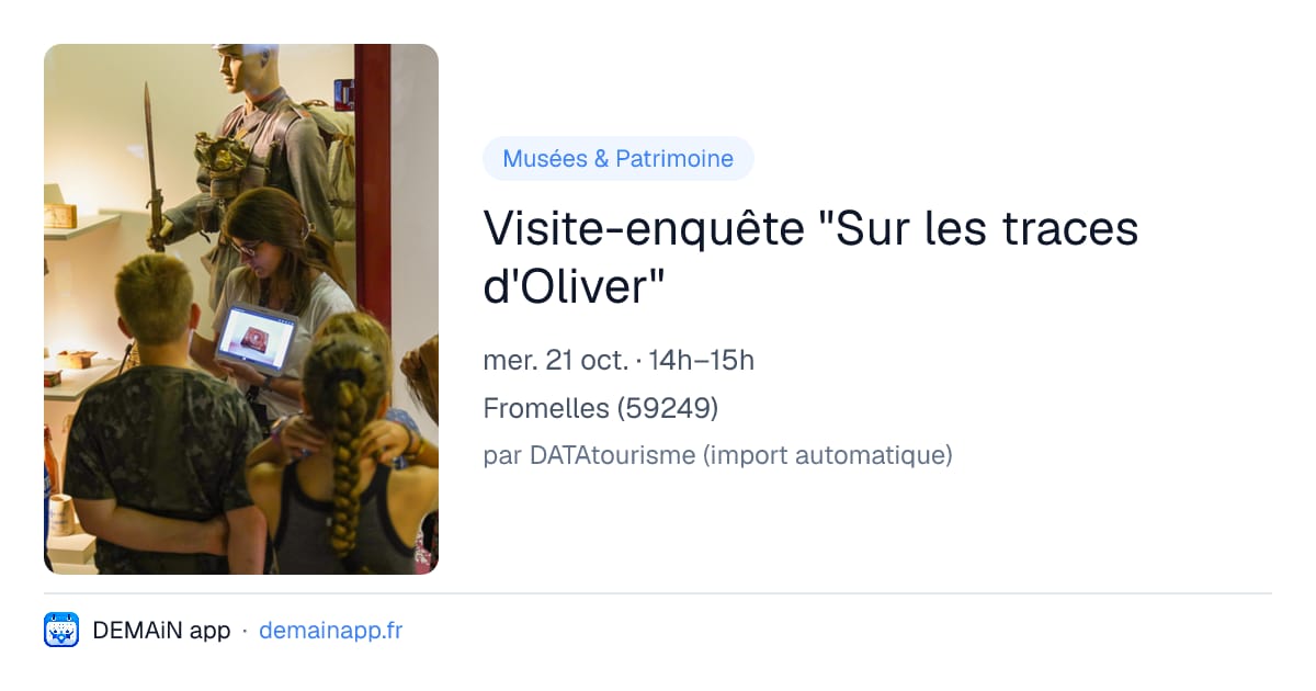 Visite-enquête "Sur les traces d'Oliver" — Fromelles