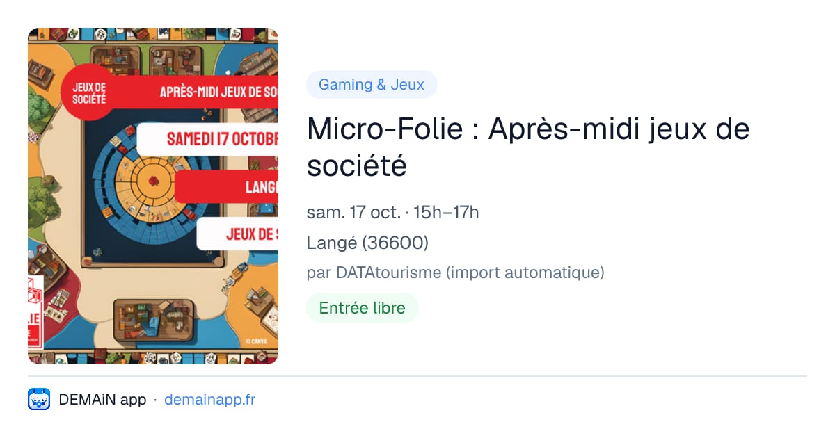 Micro-Folie : Après-midi jeux de société — Langé
