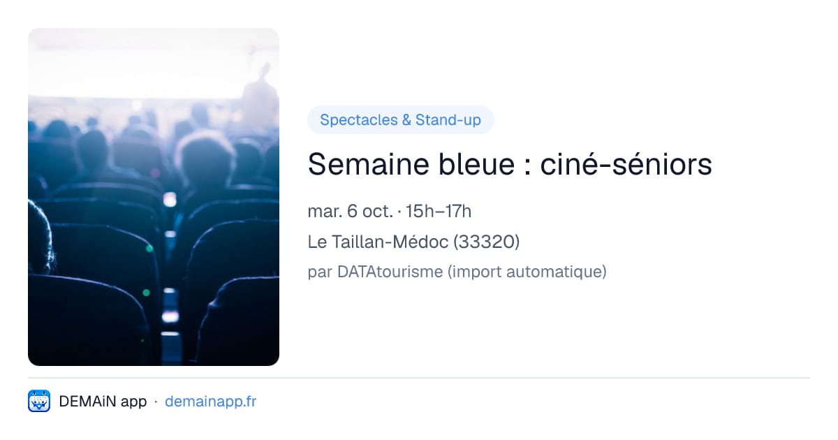 Semaine bleue : ciné-séniors — Le Taillan-Médoc