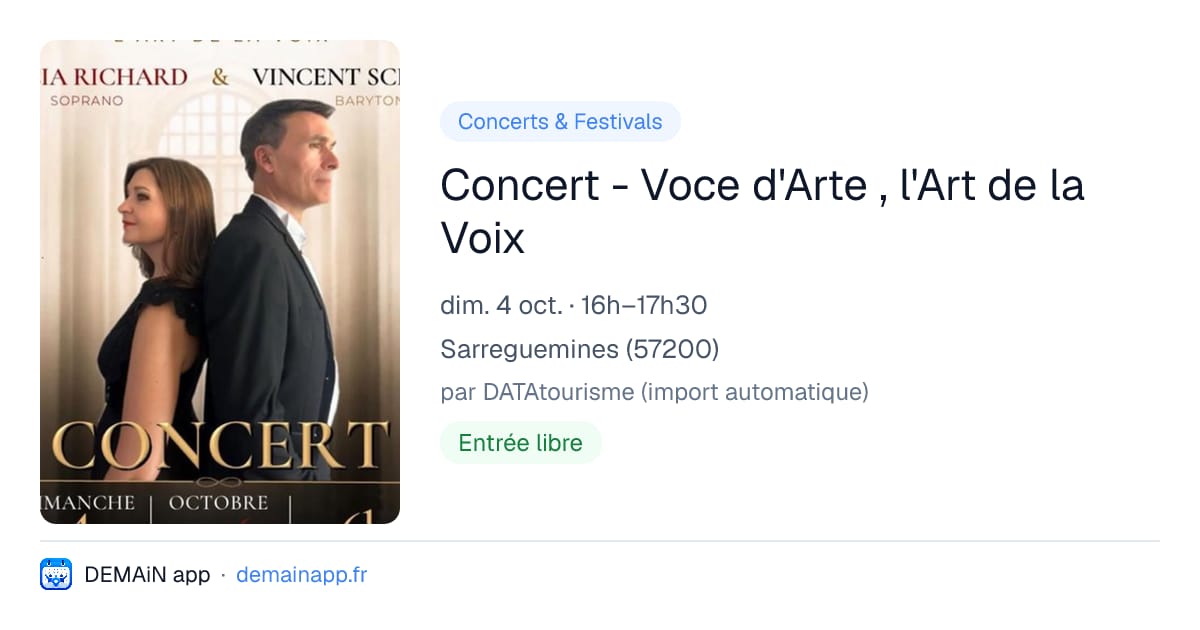 Concert - Voce d'Arte , l'Art de la Voix — Sarreguemines
