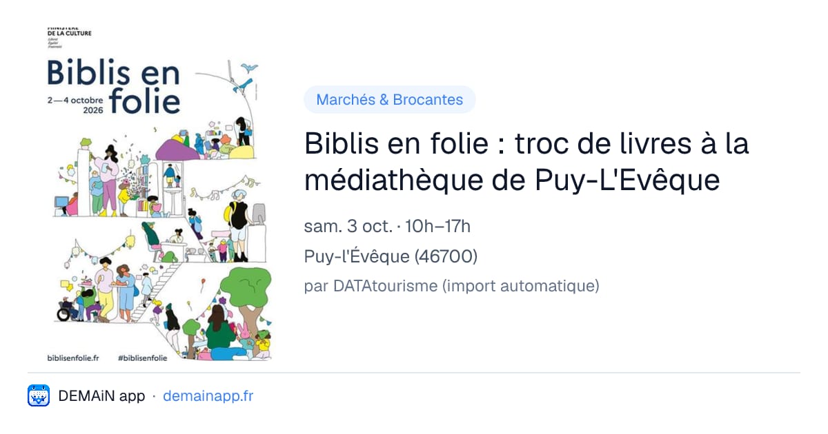 Biblis en folie : troc de livres à la médiathèque de Puy-L'Evêque — Puy-l'Évêque