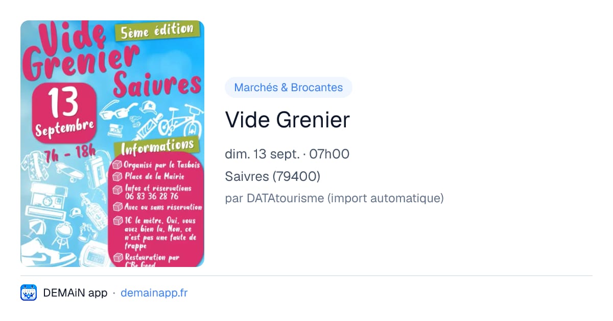 Vide Grenier — Saivres