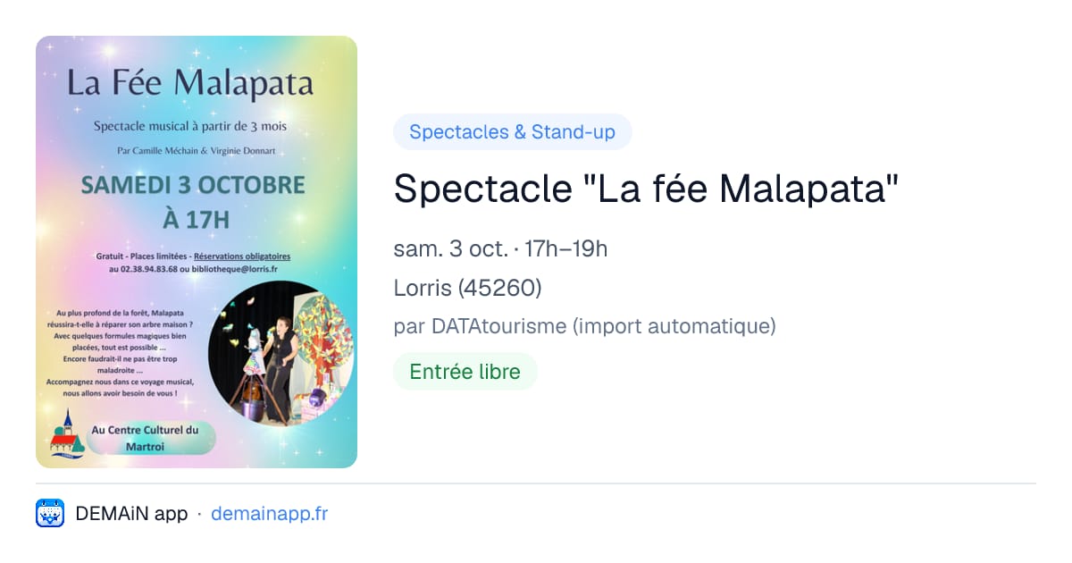 Spectacle "La fée Malapata" — Lorris