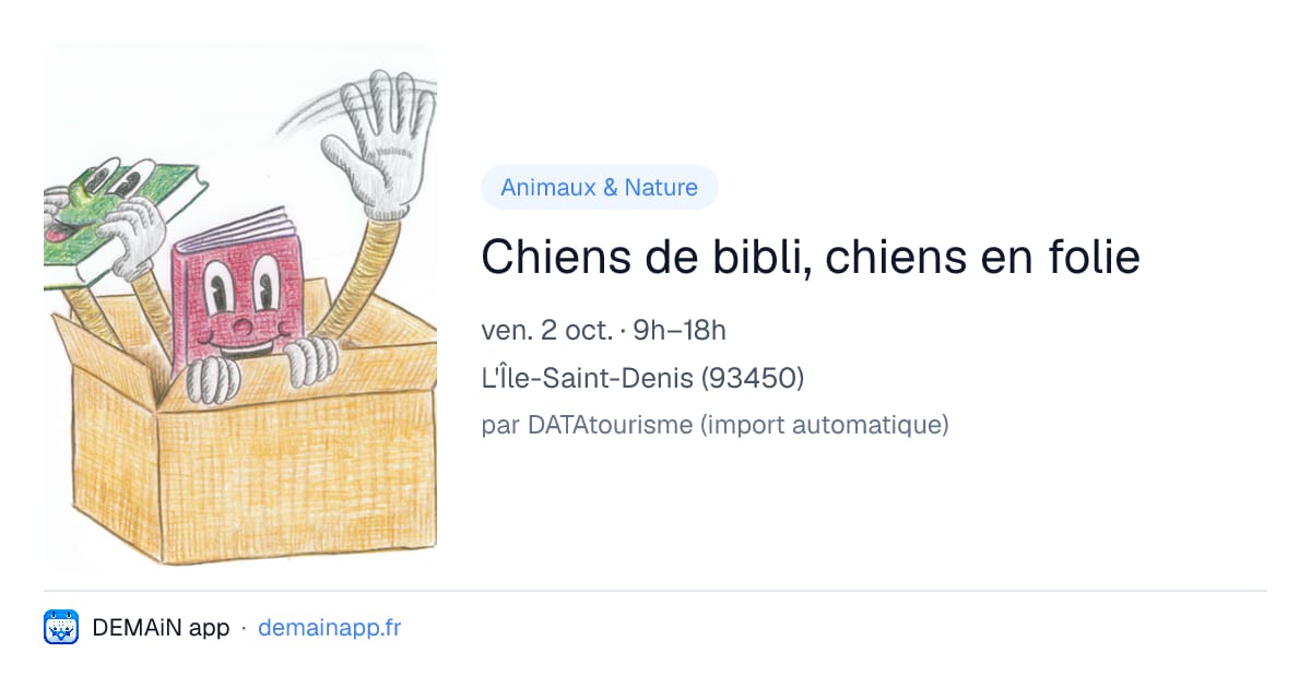 Chiens de bibli, chiens en folie — L'Île-Saint-Denis