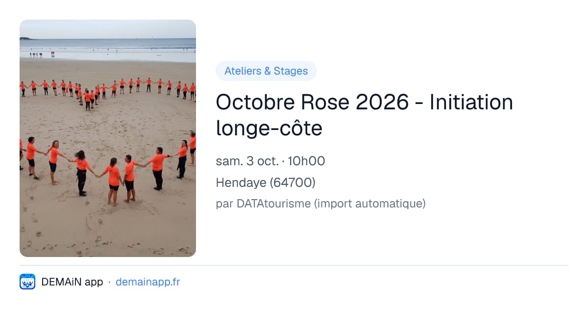 Octobre Rose 2026 - Initiation longe-côte — Hendaye