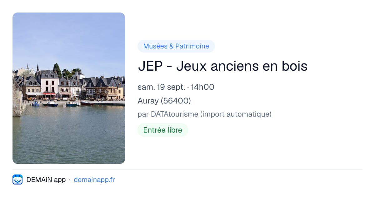 JEP - Jeux anciens en bois — Auray