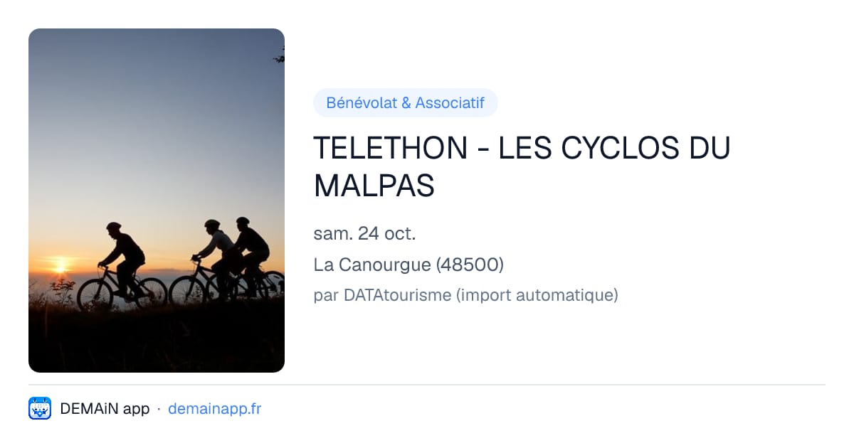 TELETHON - LES CYCLOS DU MALPAS — La Canourgue