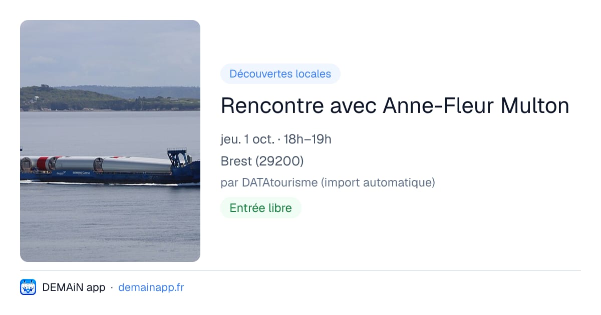Rencontre avec Anne-Fleur Multon — Brest