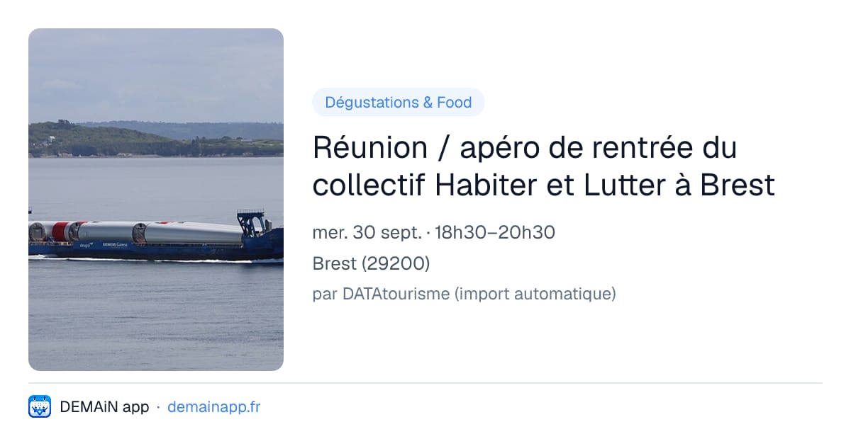 Réunion / apéro de rentrée du collectif Habiter et Lutter à Brest — Brest