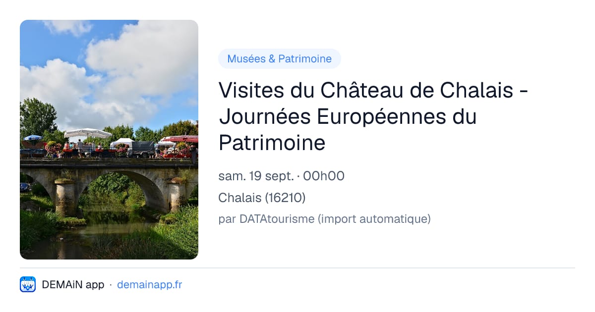 Visites du Château de Chalais - Journées Européennes du Patrimoine — Chalais