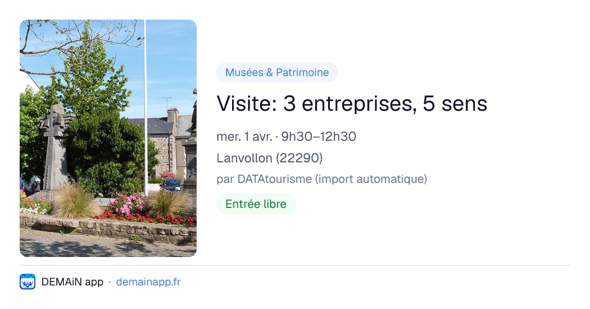 Visite: 3 entreprises, 5 sens — Lanvollon