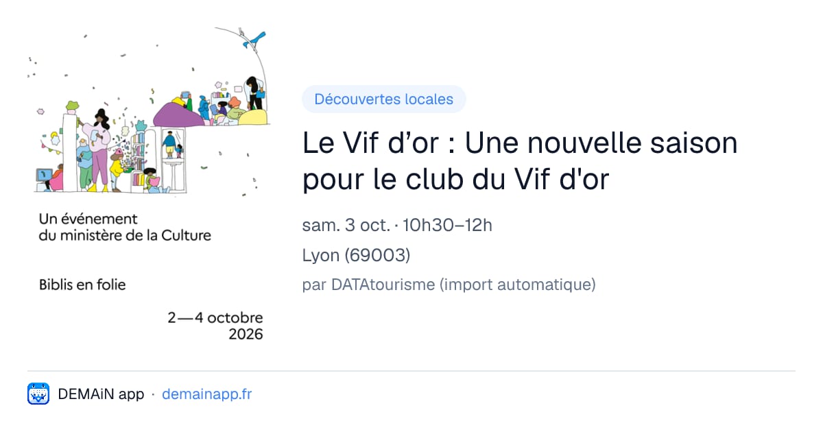 Le Vif d’or : Une nouvelle saison pour le club du Vif d'or — Lyon