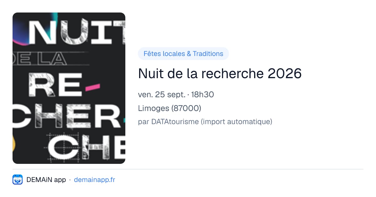 Nuit de la recherche 2026 — Limoges