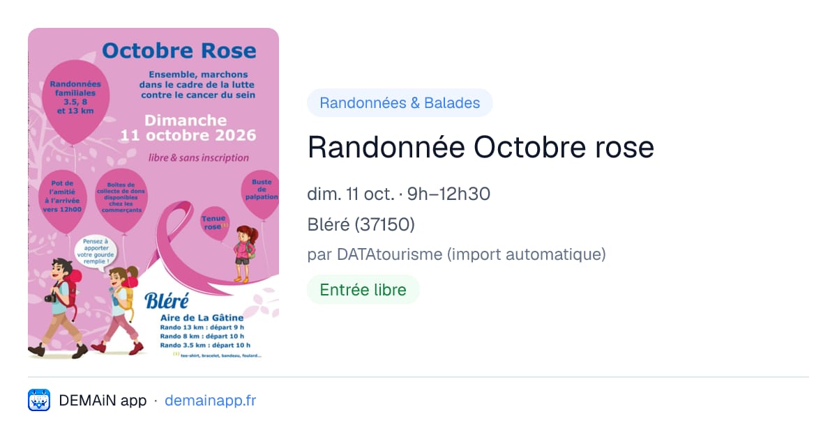 Randonnée Octobre rose — Bléré