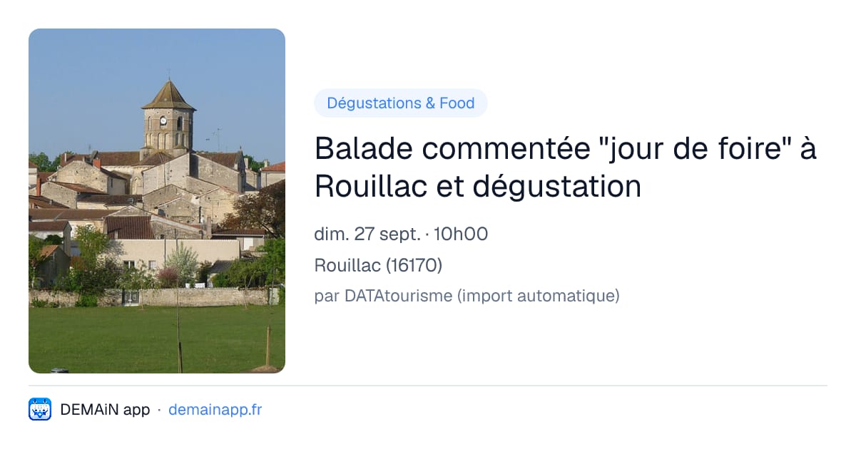 Balade commentée "jour de foire" à Rouillac et dégustation — Rouillac