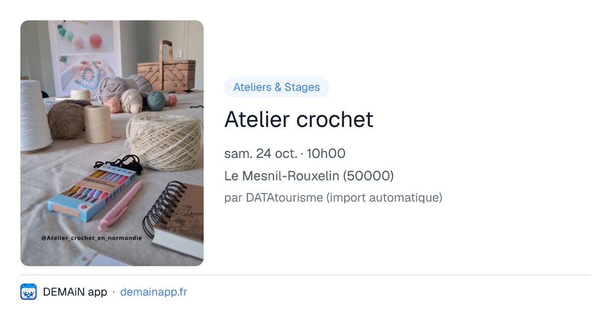Atelier crochet — Le Mesnil-Rouxelin