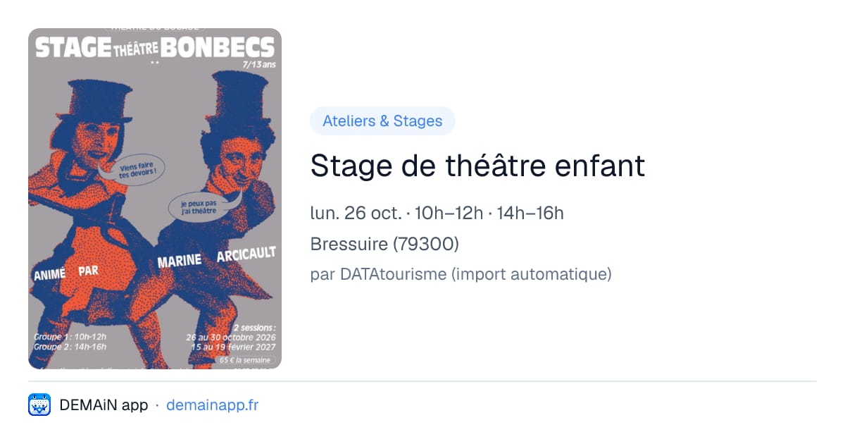 Stage de théâtre enfant — Bressuire