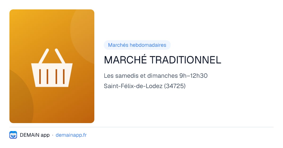 MARCHÉ TRADITIONNEL — Saint-Félix-de-Lodez