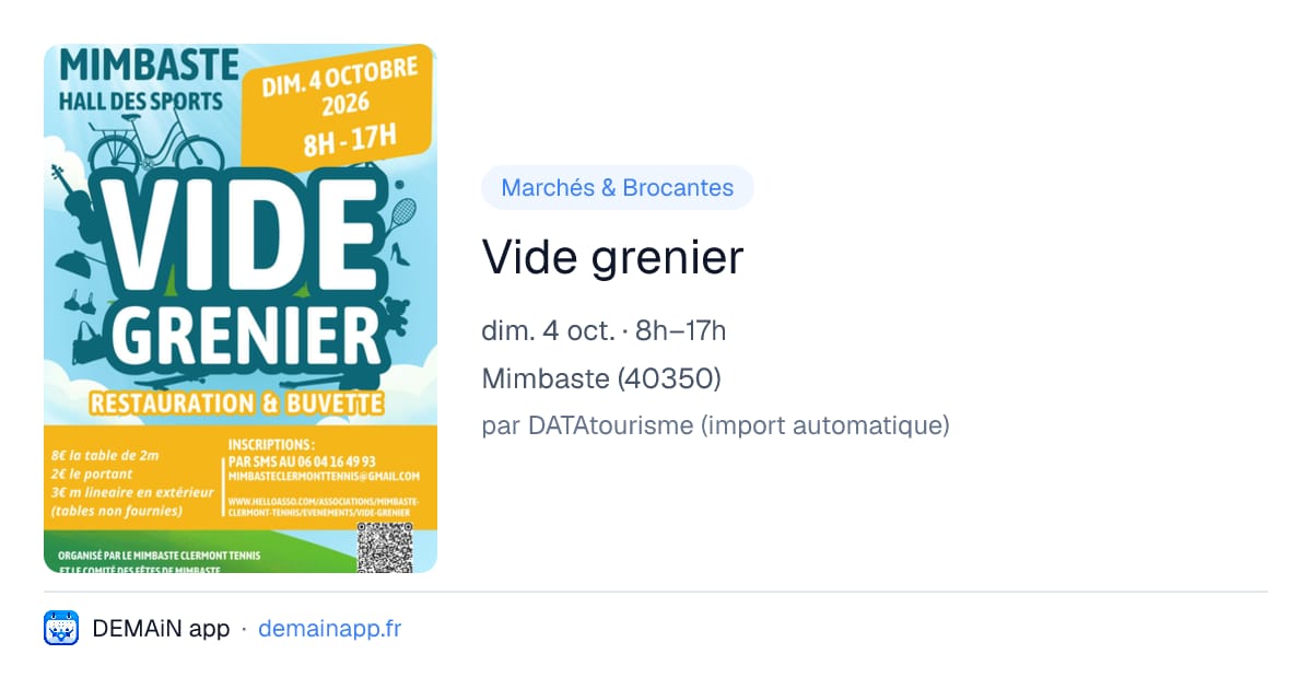Vide grenier — Mimbaste