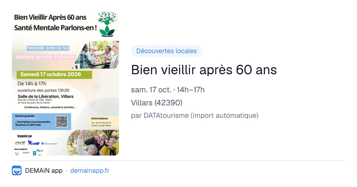 Bien vieillir après 60 ans — Villars