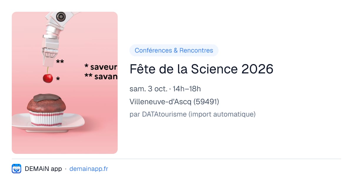 Fête de la Science 2026 — Villeneuve-d'Ascq