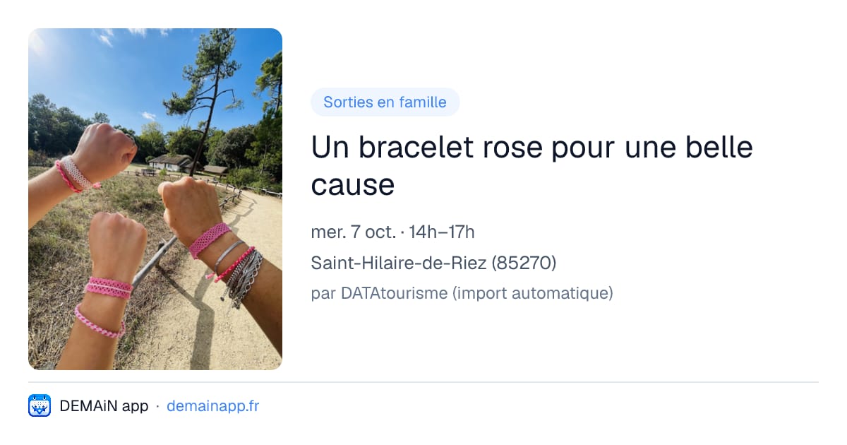 Un bracelet rose pour une belle cause — Saint-Hilaire-de-Riez